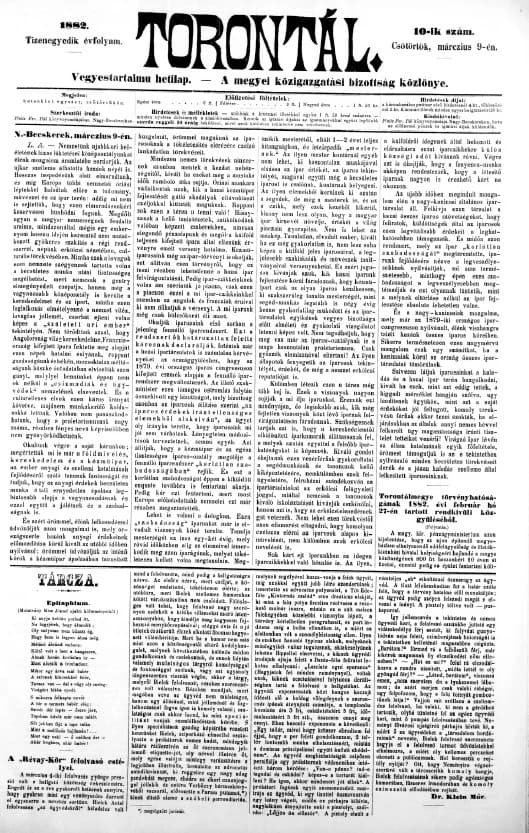 Torontál, 11. évf. 1882. március 9. 10. sz.