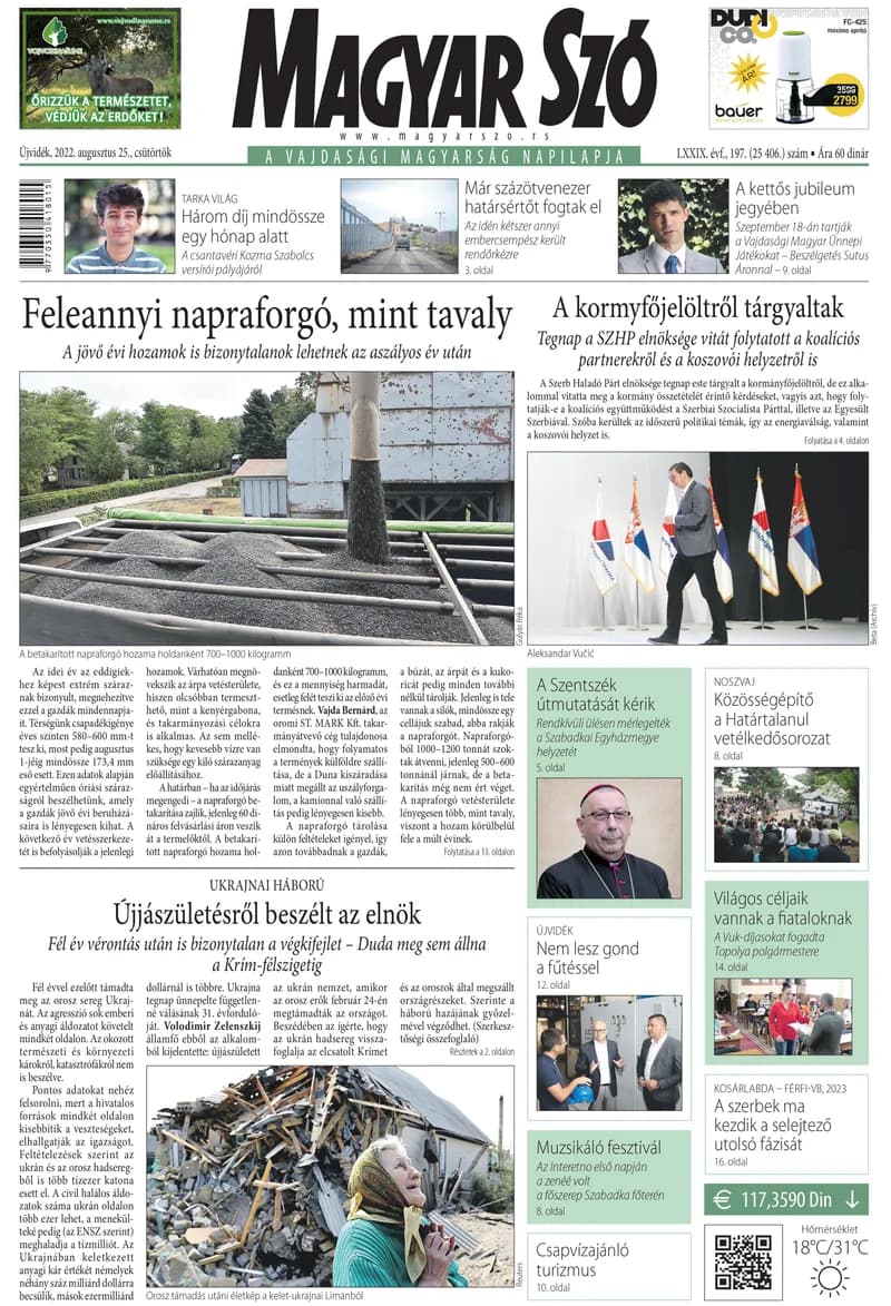 Magyar Szó, 79. évf. 2022. augusztus 25. 197. sz. 1–20. oldal