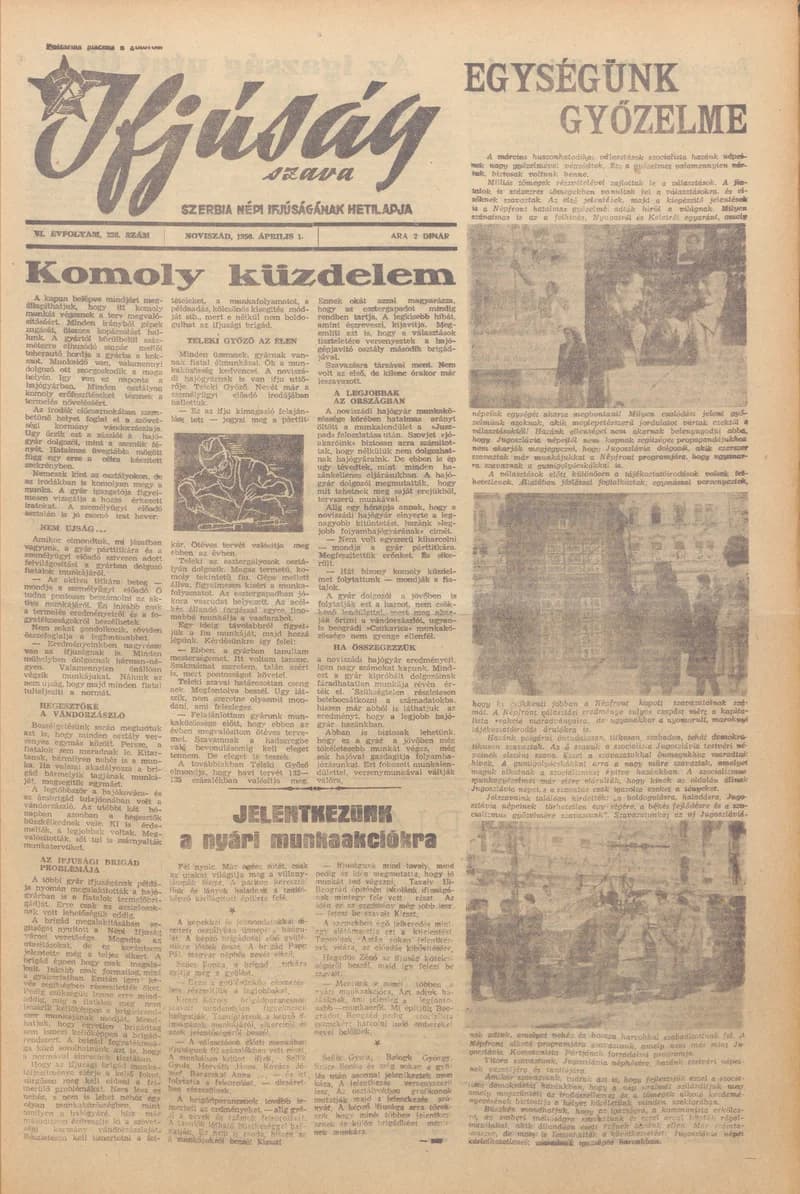 Ifjúság Szava, 6. évf. 1950. április 1. 238. sz.