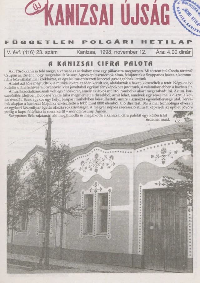 Új Kanizsai Újság, 5. évf. 1998. november 12. 23. sz.