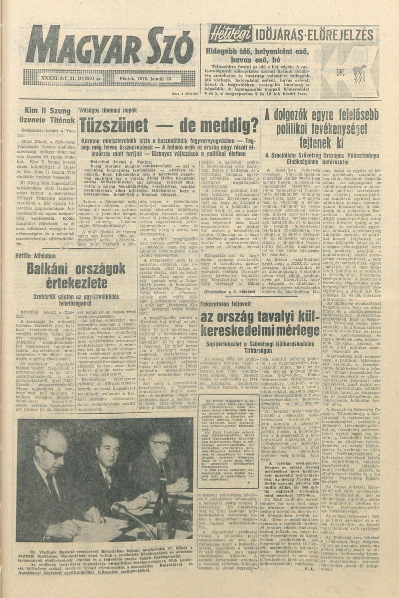 Magyar Szó, 33. évf. 1976. január 23. 21. sz. 1–16. oldal