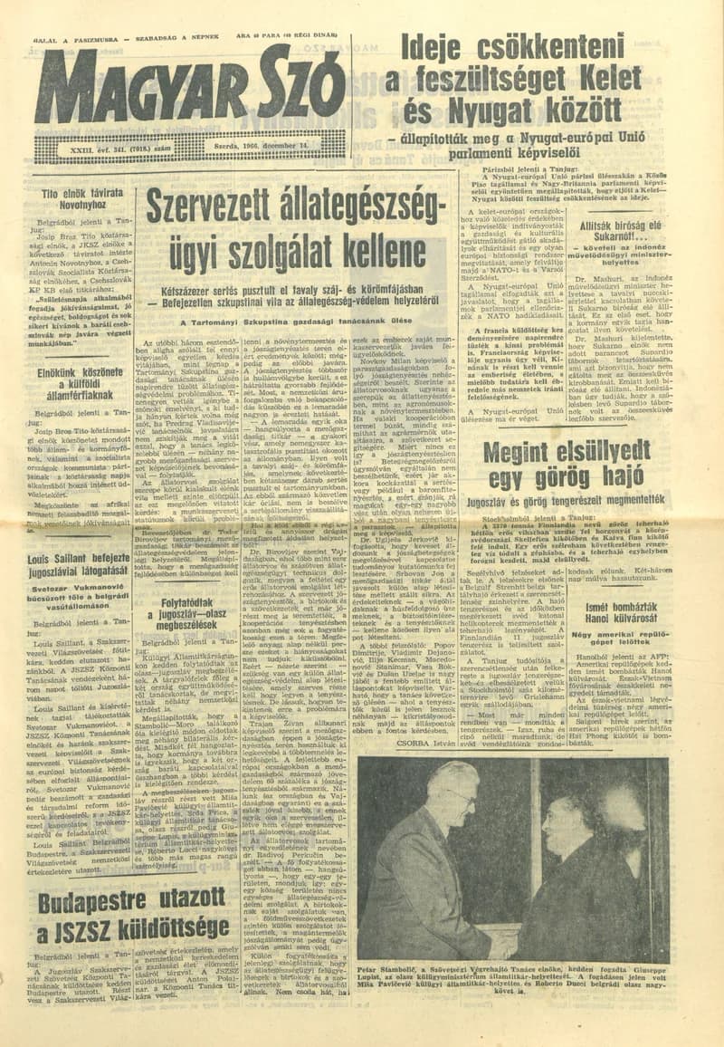 Magyar Szó, 23. évf. 1966. december 14. 341. sz.