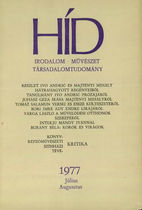 Híd, 41. évf. 1977. július – augusztus. 7–8. sz. 857–1008. oldal