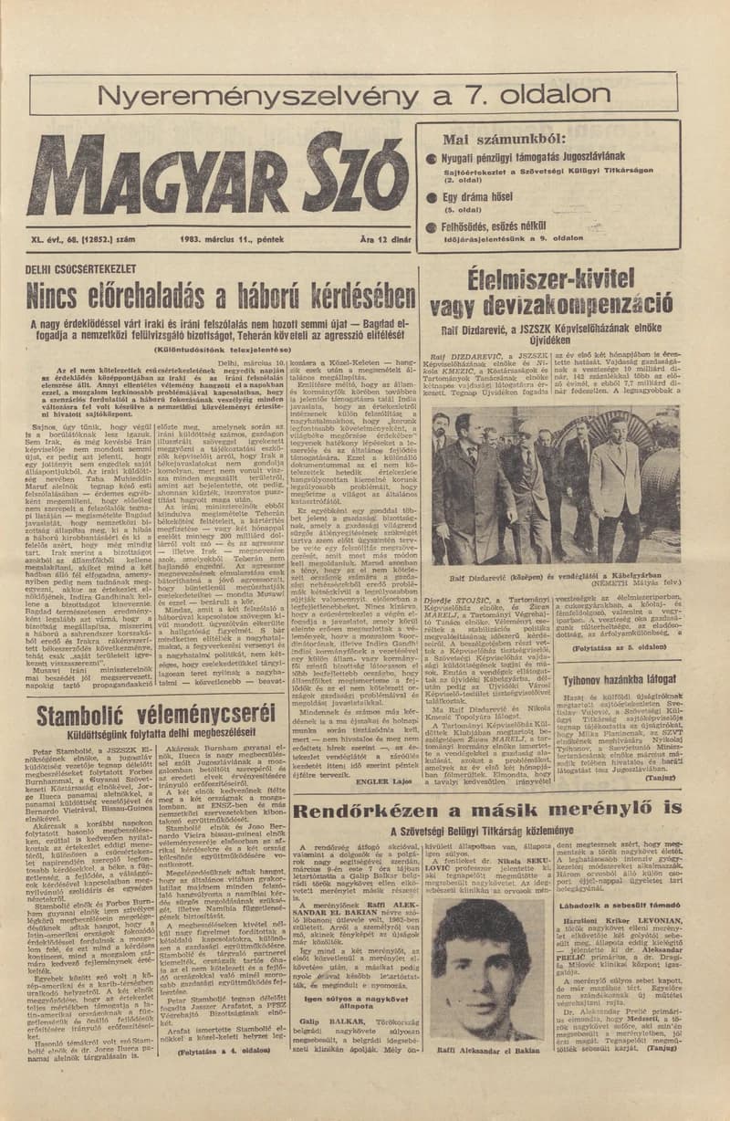 Magyar Szó, 40. évf. 1983. március 11. 68. sz. 1–20. oldal