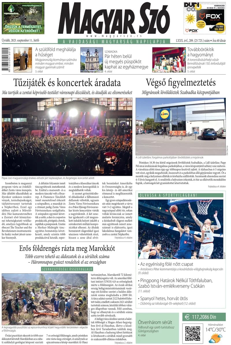 Magyar Szó, 80. évf. 2023. szeptember 11. 209. sz. 1–16. oldal