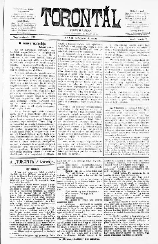 Torontál, 32. évf. 1903. január 9. 6. sz.