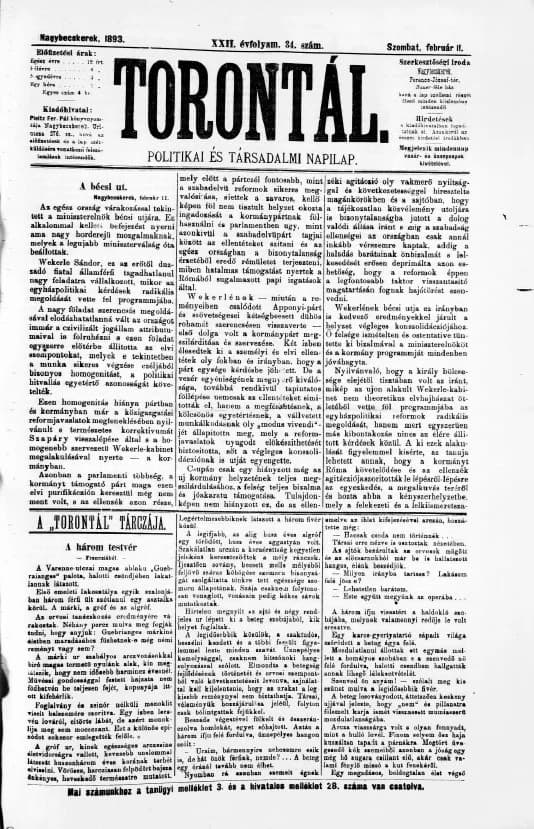 Torontál, 22. évf. 1893. február 11. 34. sz.