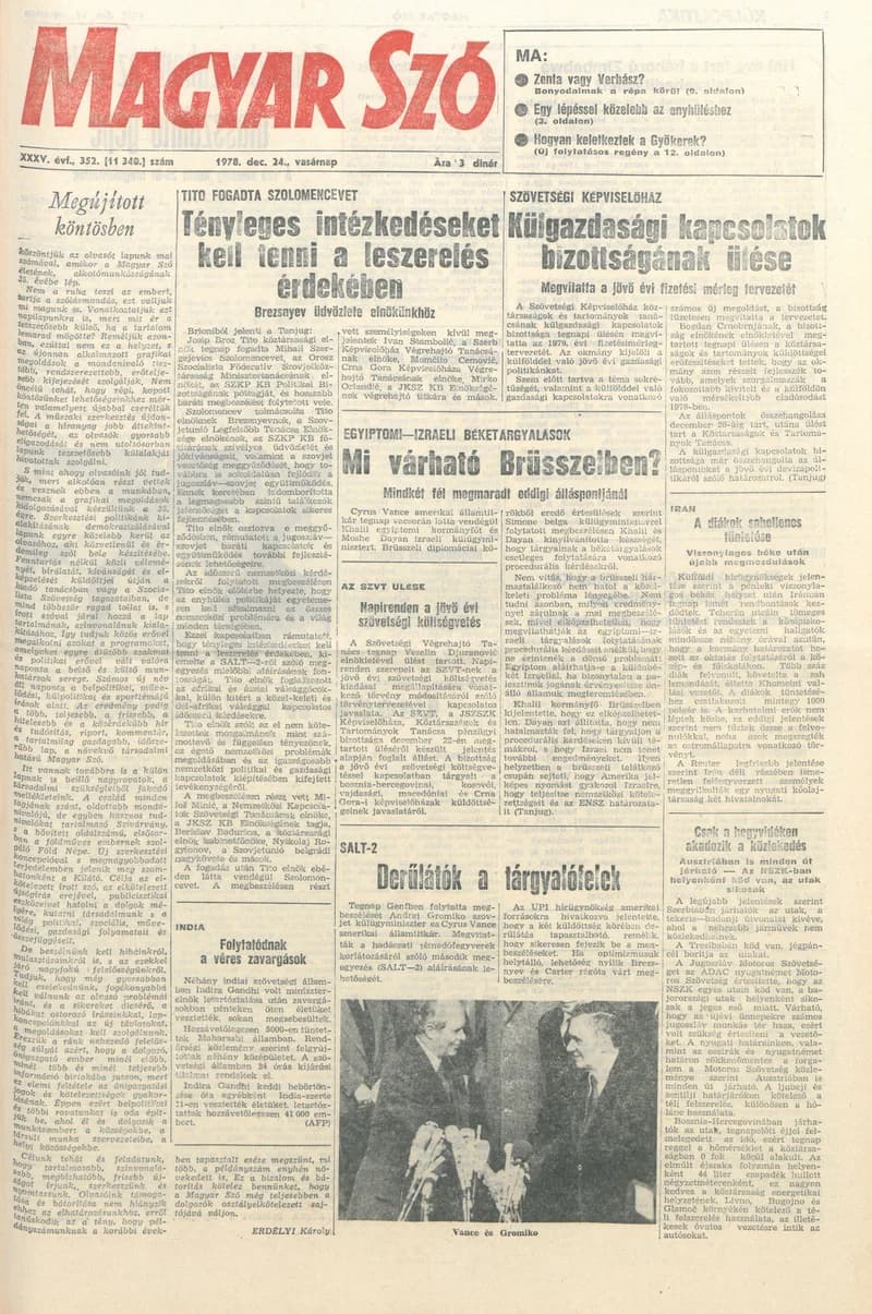 Magyar Szó, 35. évf. 1978. december 24. 352. sz. 1–28. oldal