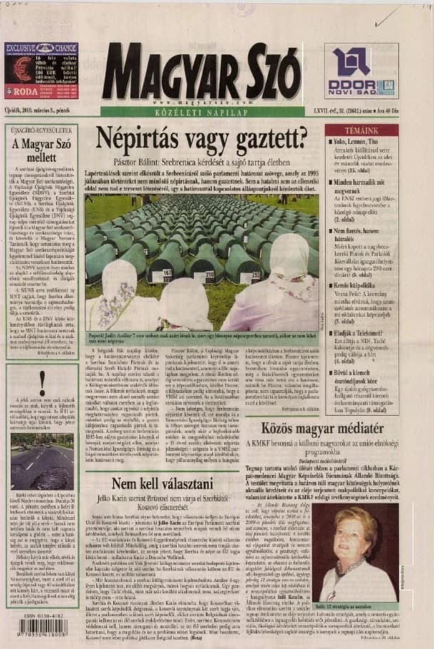 Magyar Szó, 67. évf. 2010. március 5. 52. sz. 1–20. oldal