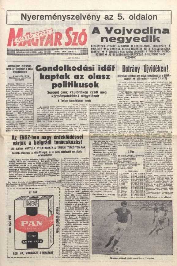 Magyar Szó, 26. évf. 1969. július 7. 184. sz. 1–14. oldal