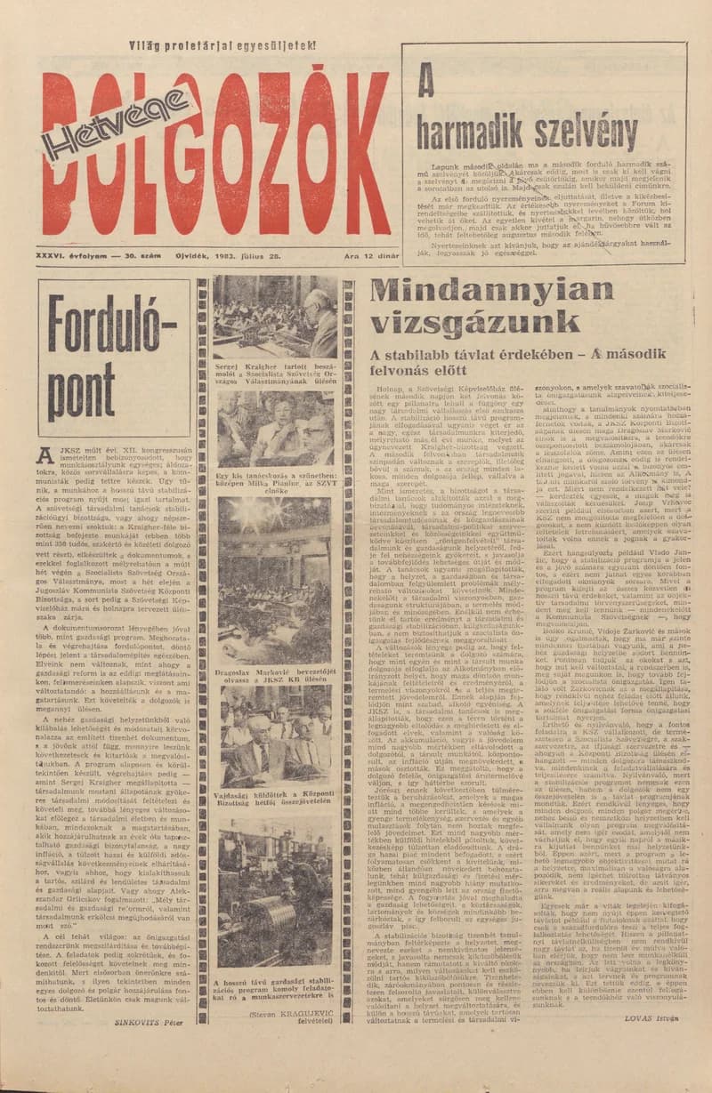 Dolgozók, 37. évf. 1983. július 28. 30. sz.