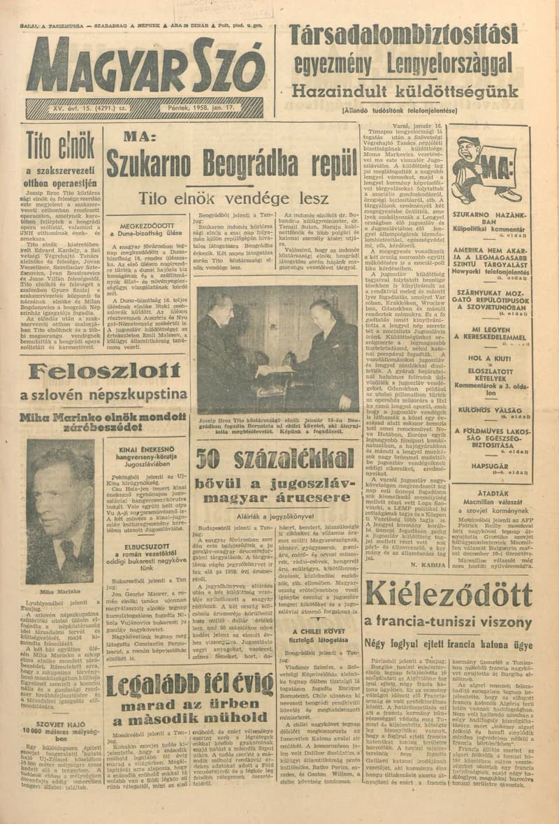 Magyar Szó, 15. évf. 1958. január 17. 15. sz. 1–12. oldal