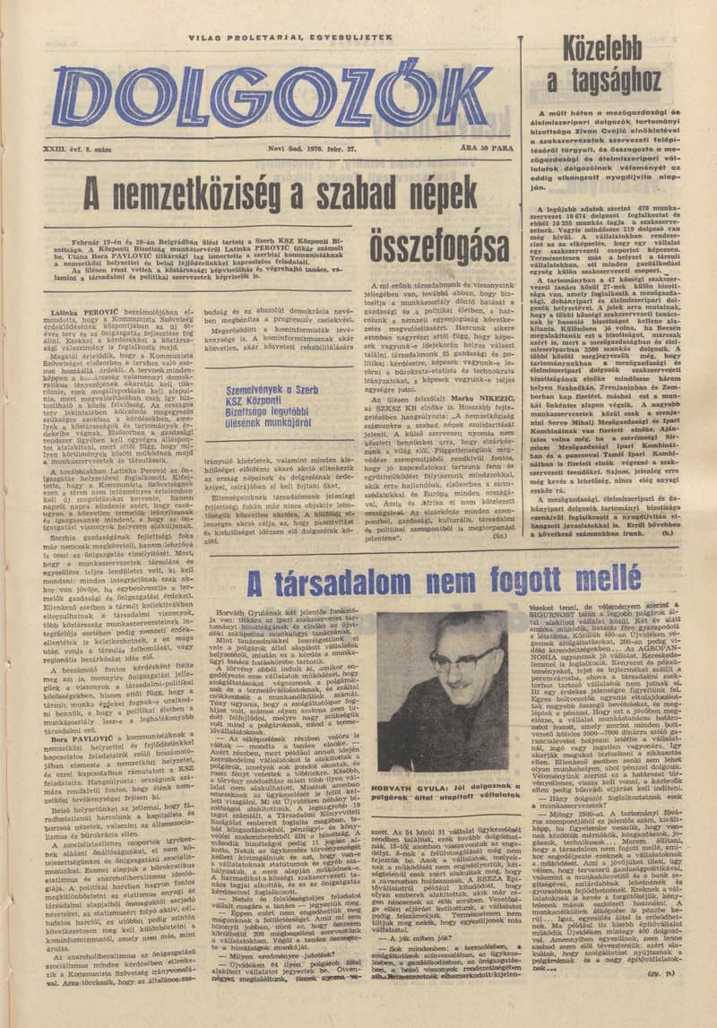 Dolgozók, 24. évf. 1970. február 27. 8. sz.