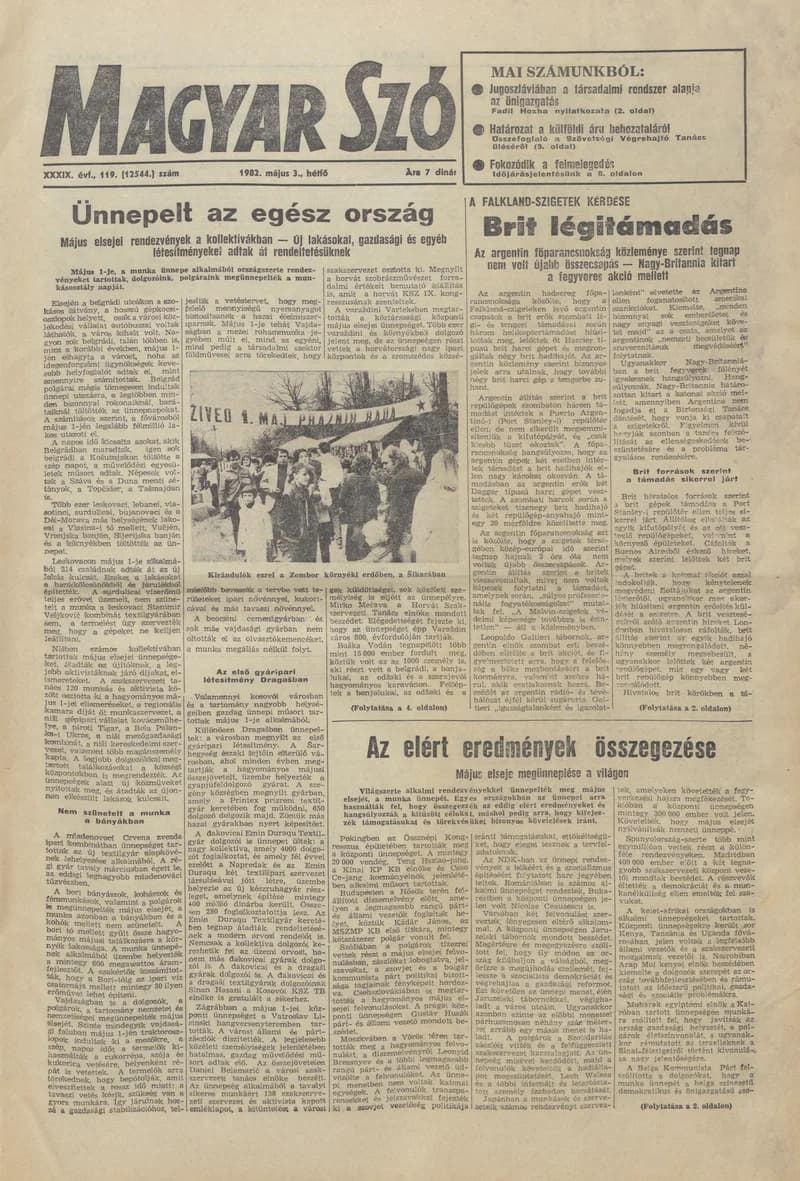 Magyar Szó, 39. évf. 1982. május 3. 119. sz. 1–8. oldal