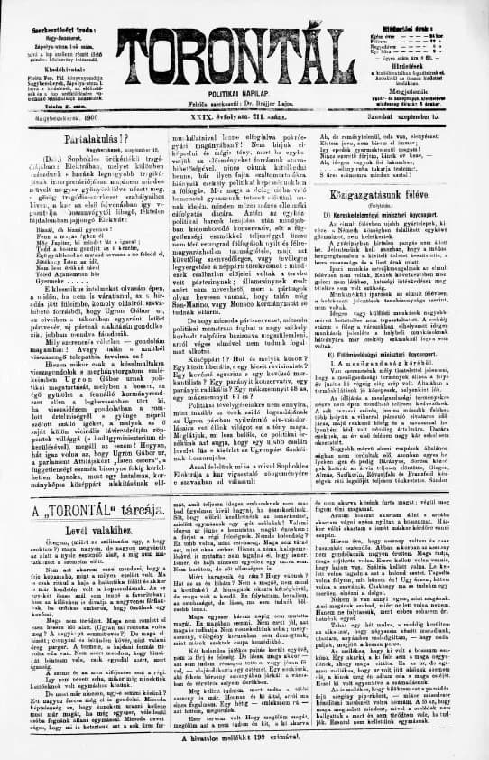 Torontál, 29. évf. 1900. szeptember 15. 211. sz.