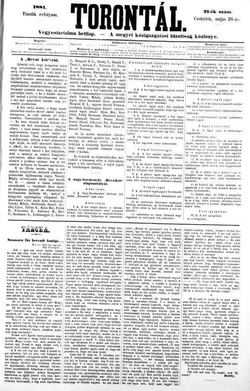 Torontál, 10. évf. 1881. május 26. 21. sz.