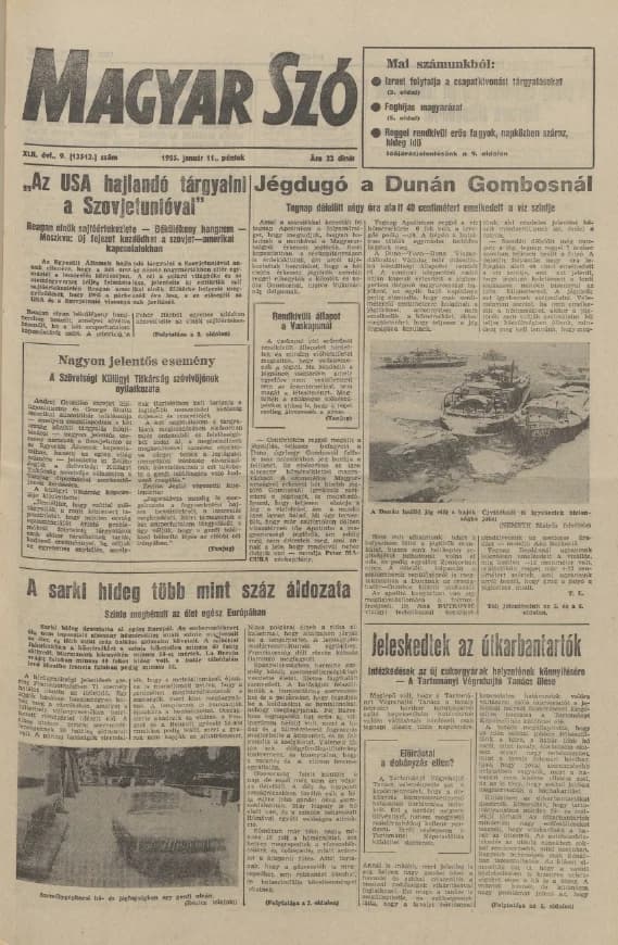 Magyar Szó, 42. évf. 1985. január 11. 8. sz. 1–20. oldal