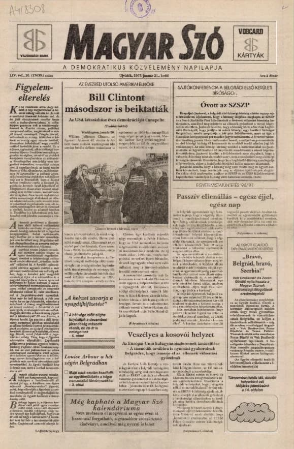 Magyar Szó, 54. évf. 1997. január 21. 16. sz. 1–16. oldal