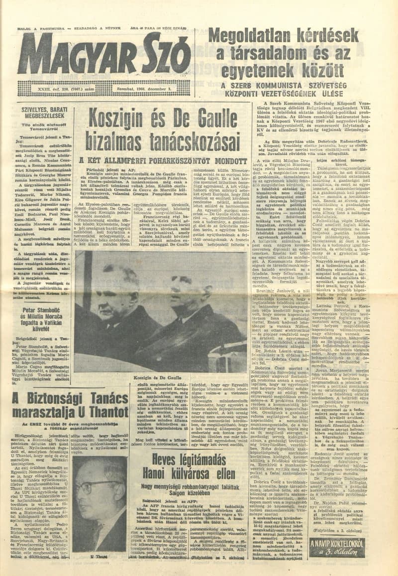 Magyar Szó, 23. évf. 1966. december 3. 330. sz.