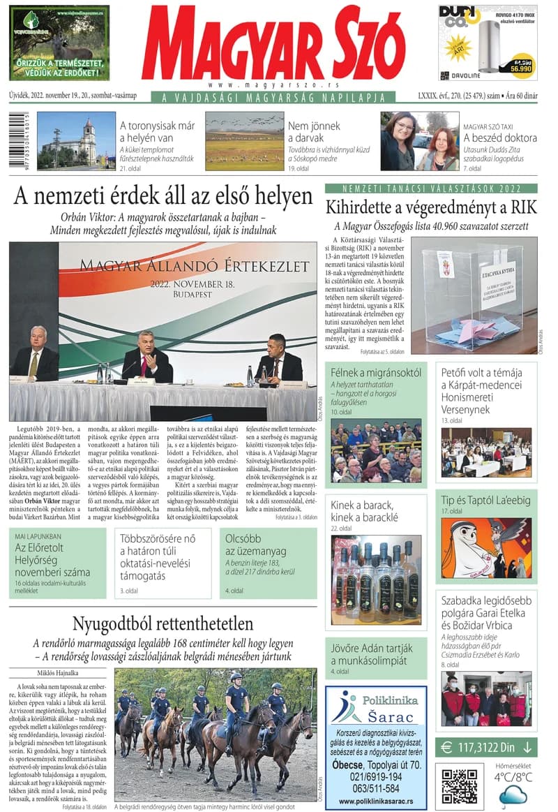 Magyar Szó, 79. évf. 2022. november 19. – 20. 270. sz. 1–32. oldal