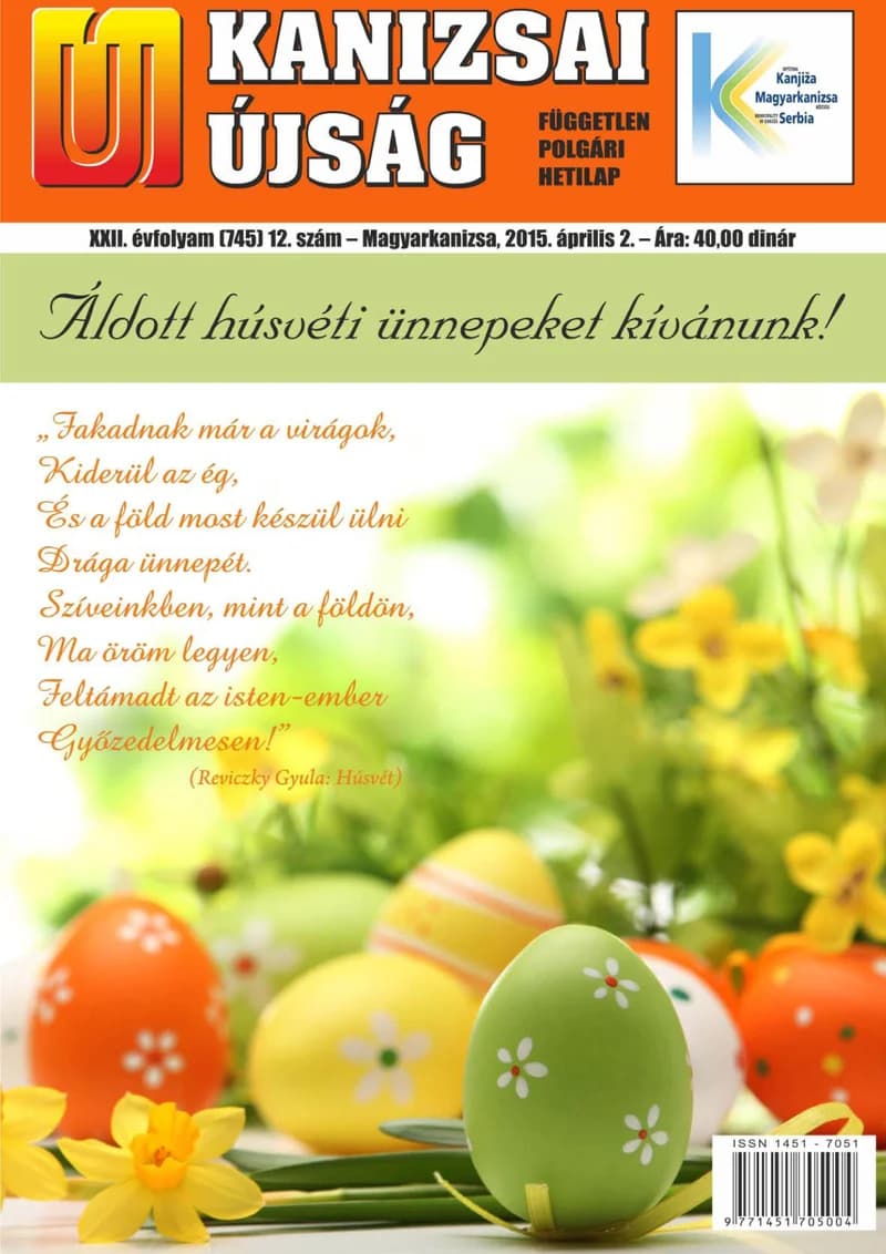 Új Kanizsai Újság, 22. évf. 2015. április 2. 12. sz.