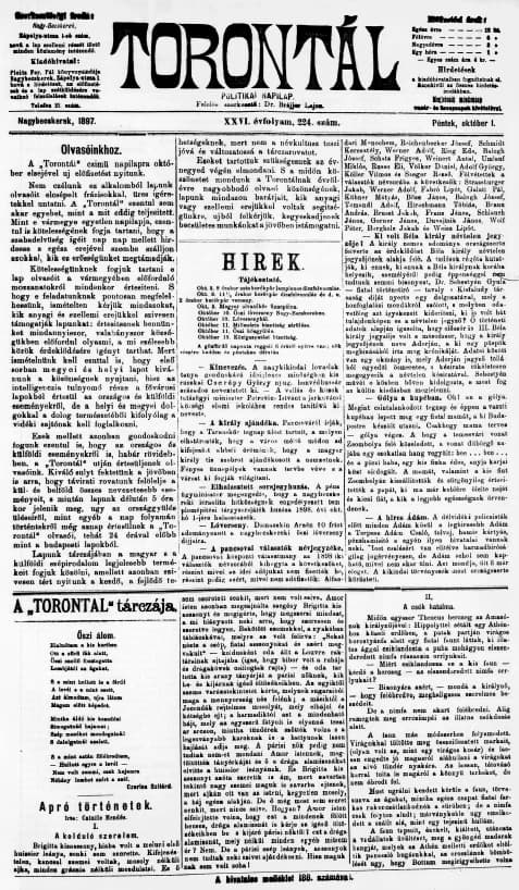 Torontál, 26. évf. 1897. október 1. 224. sz.