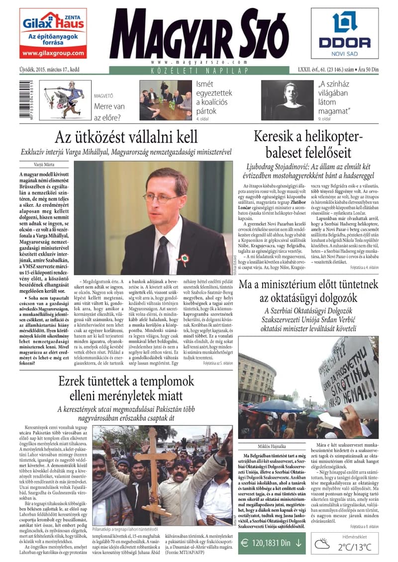 Magyar Szó, 72. évf. 2015. március 17. 61. sz. 1–20. oldal