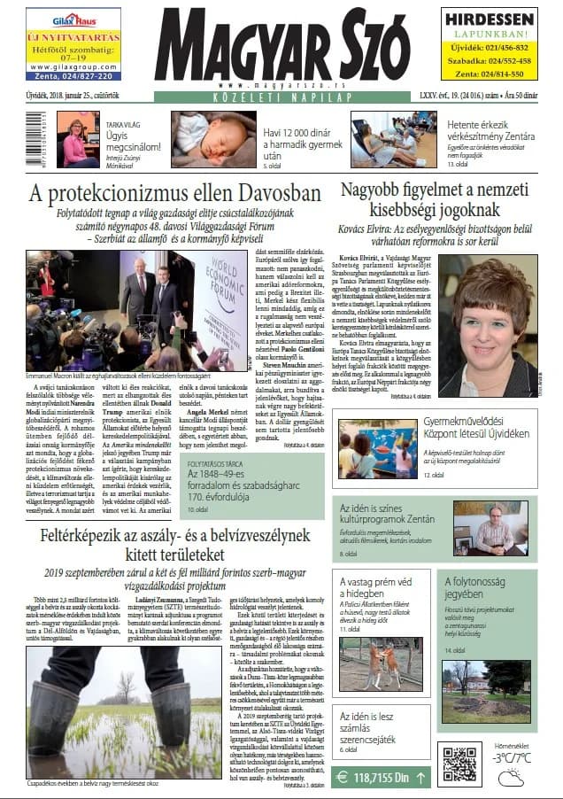 Magyar Szó, 75. évf. 2018. január 25. 19. sz. 1–20. oldal