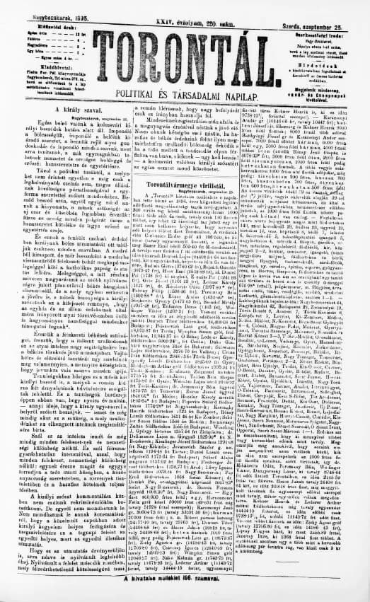 Torontál, 24. évf. 1895. szeptember 25. 220. sz.