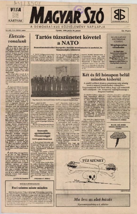 Magyar Szó, 51. évf. 1994. június 10. 114. sz. 1–16. oldal