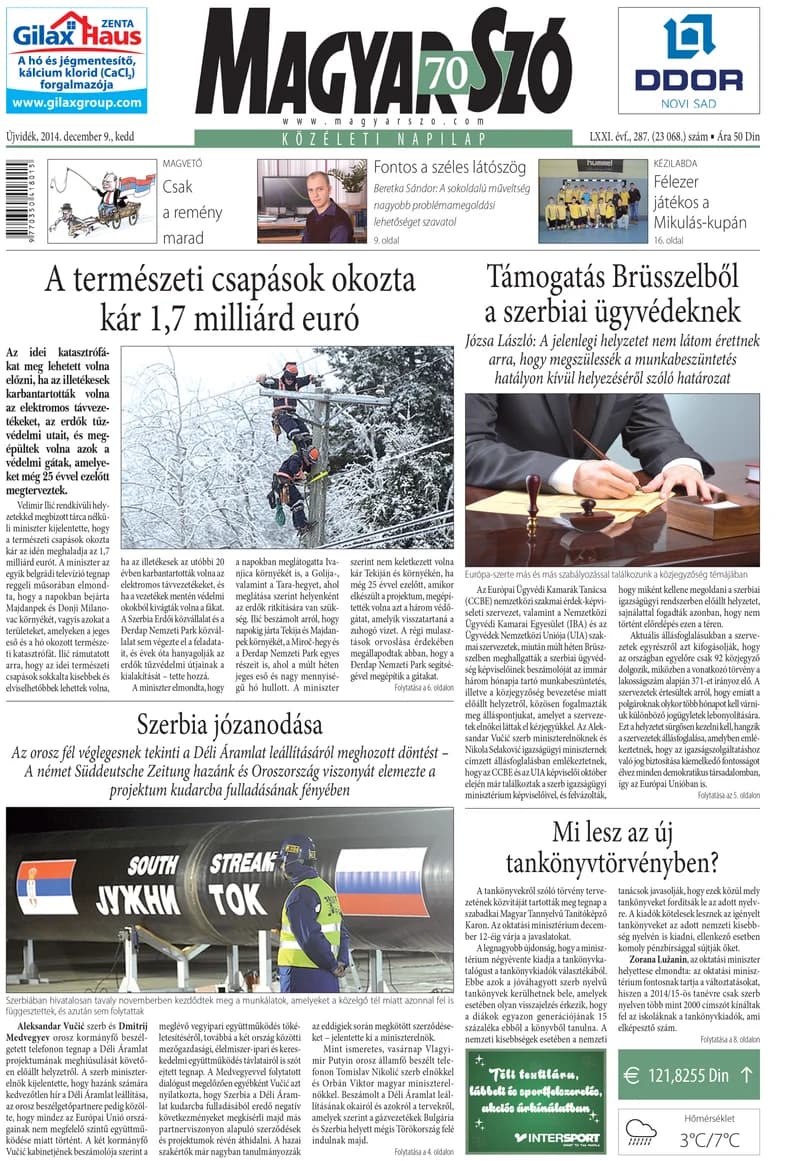 Magyar Szó, 71. évf. 2014. december 9. 287. sz. 1–20. oldal