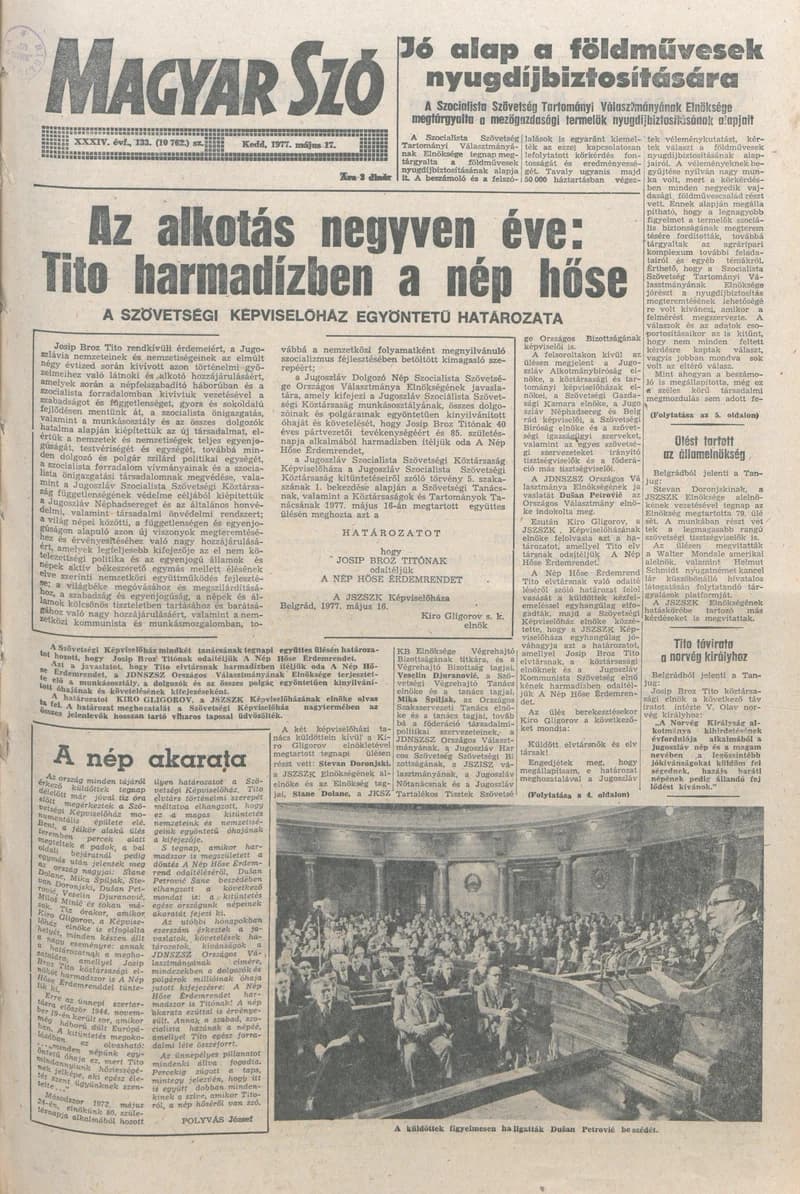 Magyar Szó, 34. évf. 1977. május 17. 133. sz.