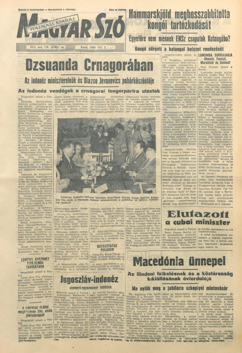 Magyar Szó, 17. évf. 1960. augusztus 2. 179. sz. 1–20. oldal