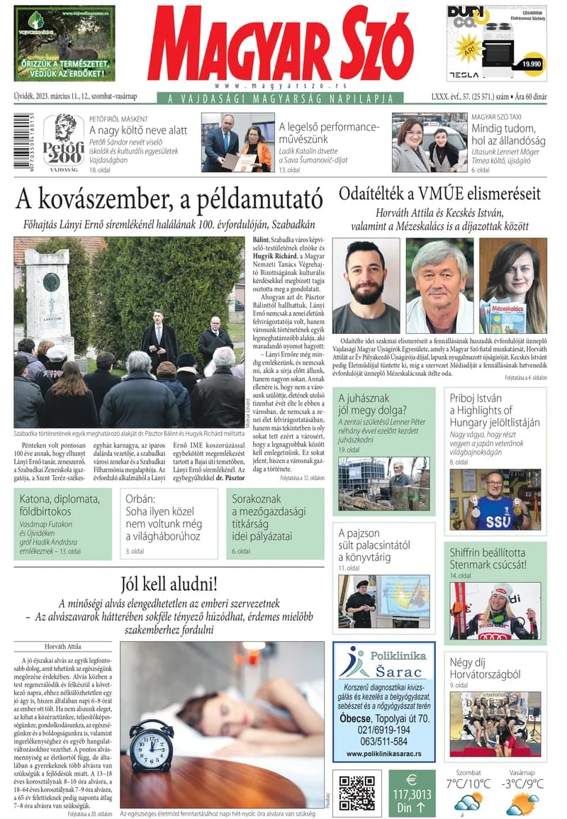 Magyar Szó, 80. évf. 2023. március 11. – 12. 57. sz. 1–32. oldal