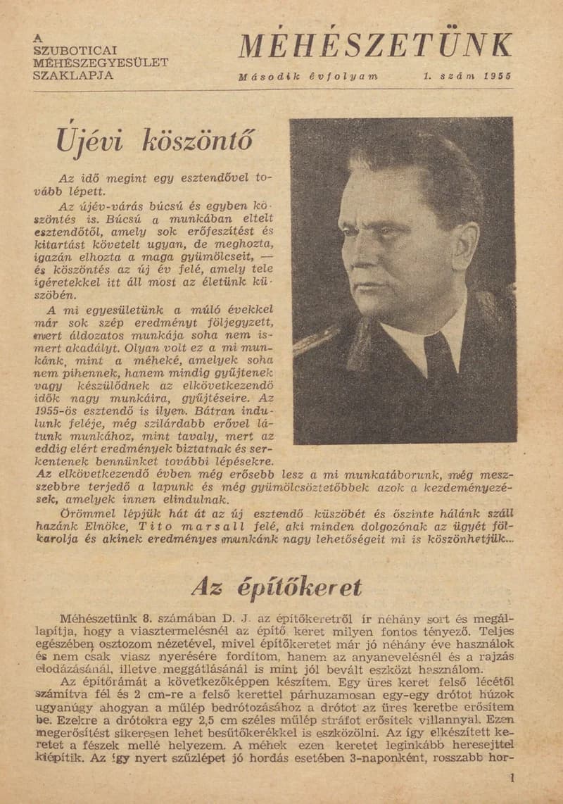 Méhészetünk, 2. évf. 1955. január 1. 1. sz.