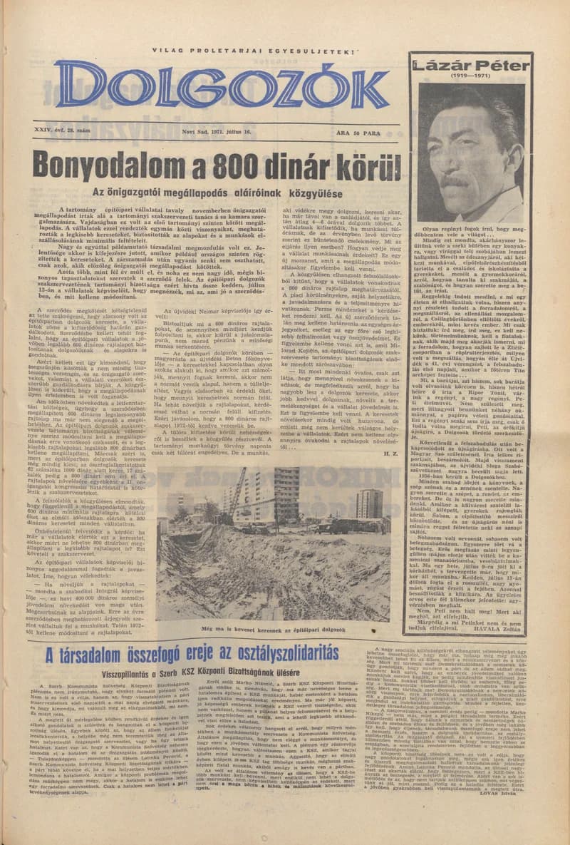 Dolgozók, 25. évf. 1971. július 16. 28. sz.