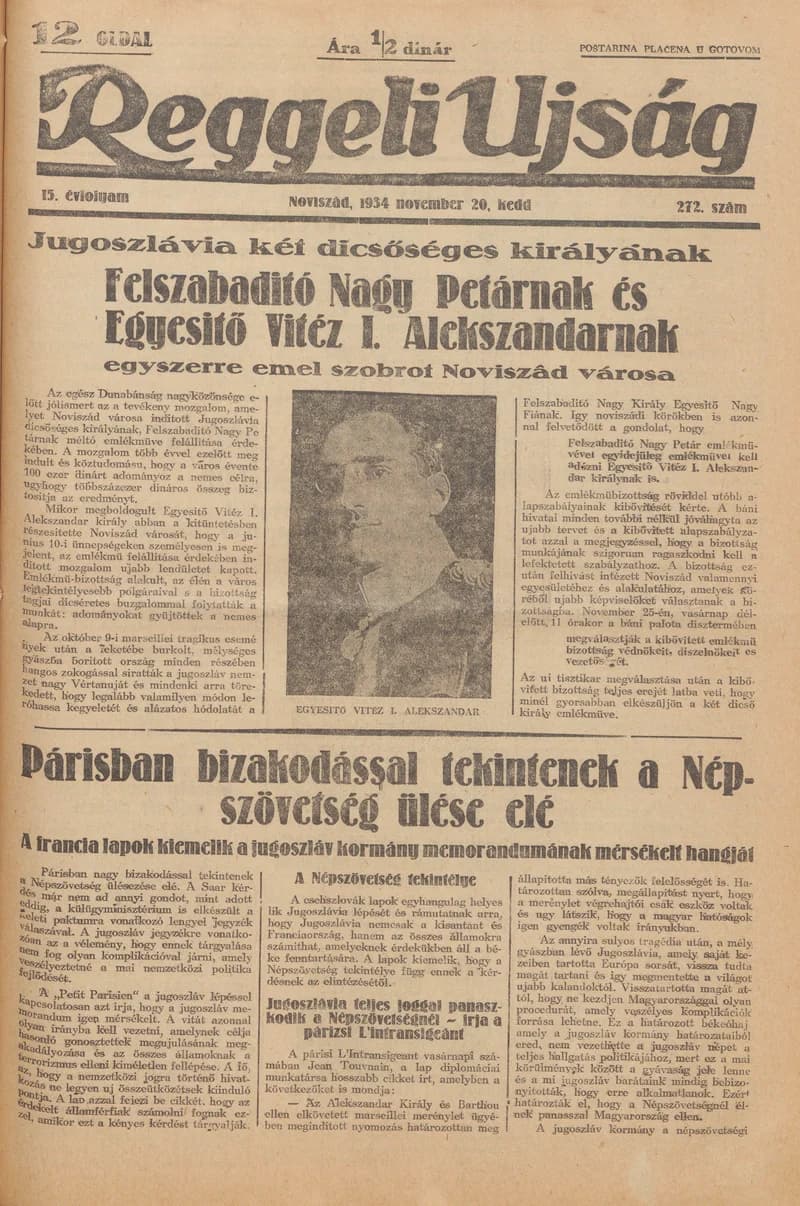 Reggeli Újság, 15. évf. 1934. november 20. 272. sz.