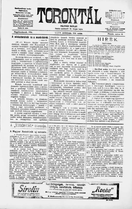 Torontál, 35. évf. 1906. május 18. 114. sz.