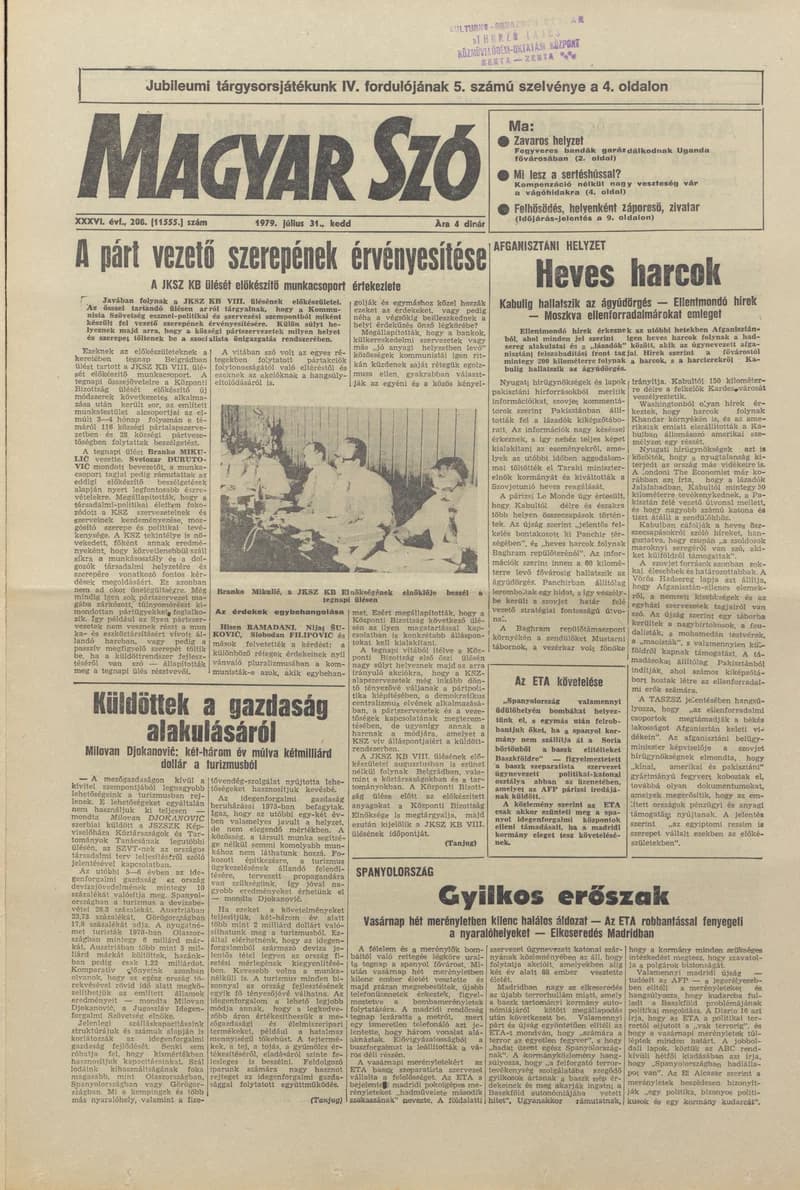 Magyar Szó, 36. évf. 1979. július 31. 208. sz. 1–16. oldal