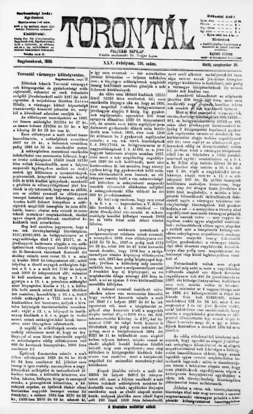 Torontál, 25. évf. 1896. szeptember 21. 216. sz.