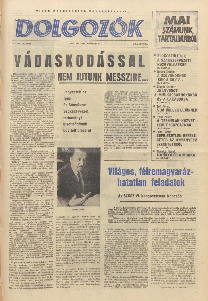 Dolgozók, 22. évf. 1968. december 6. 49. sz.