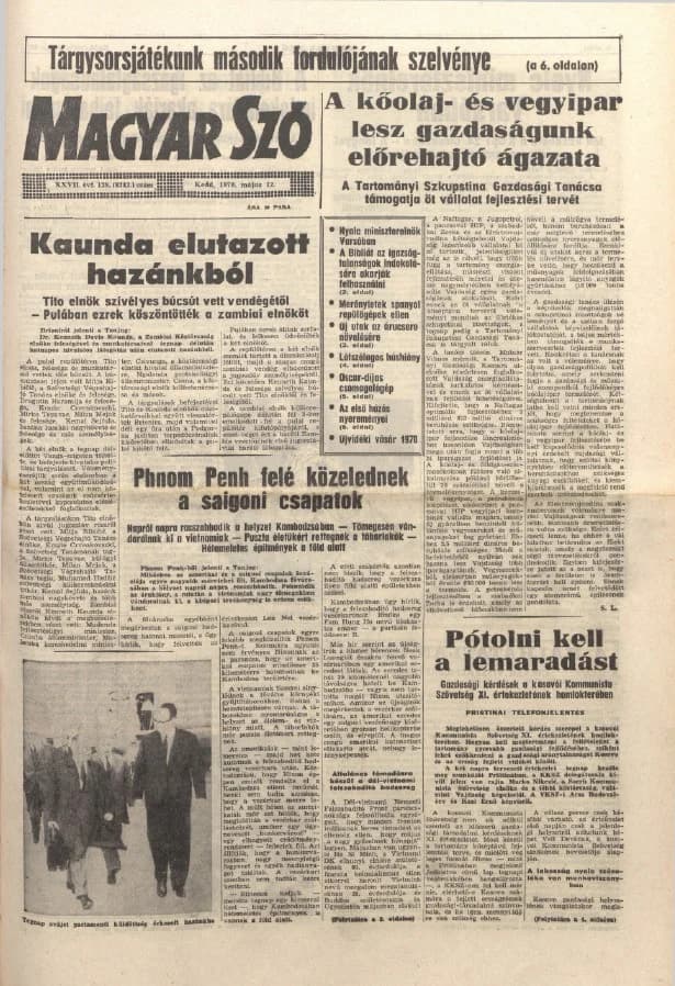 Magyar Szó, 27. évf. 1970. május 12. 128. sz. 1–20. oldal