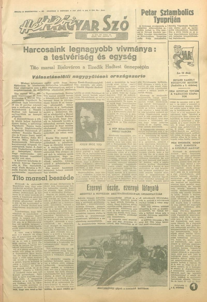 Magyar Szó, 10. évf. 1953. október 5. 247. sz. 1–8. oldal