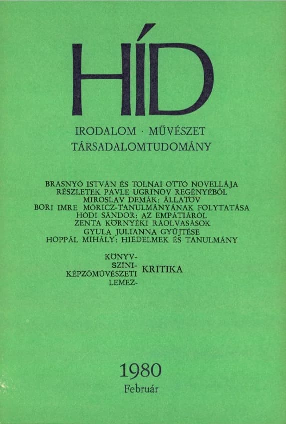 Híd, 44. évf. 1980. február. 2. sz. 137–284. oldal
