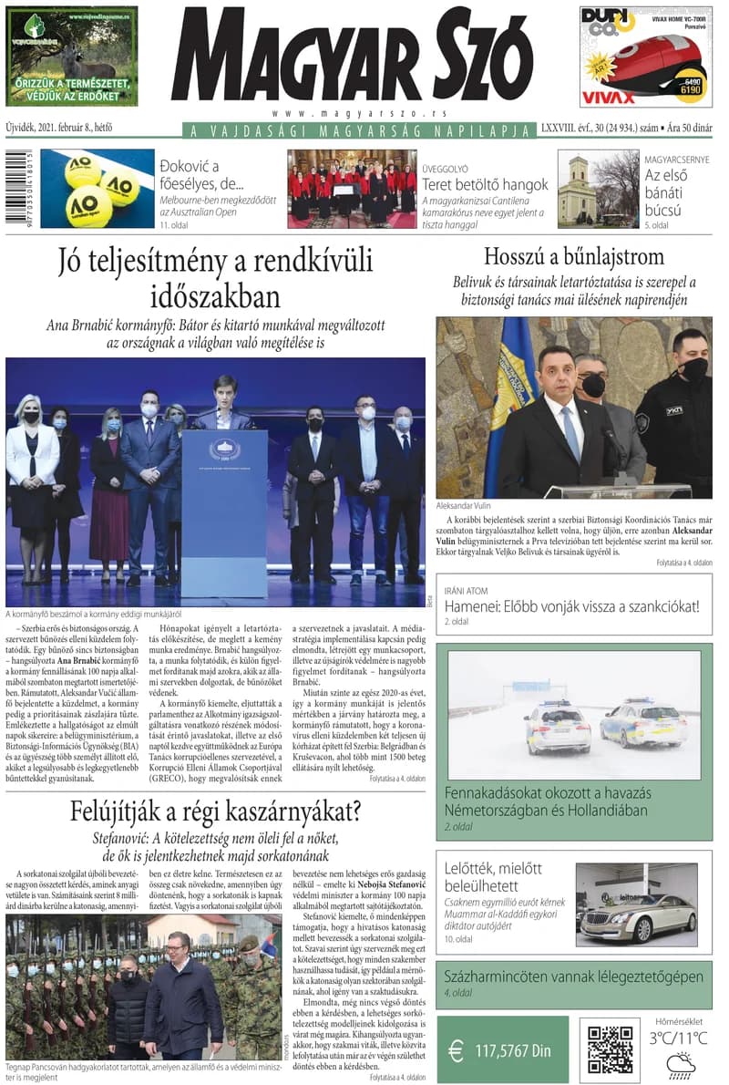 Magyar Szó, 78. évf. 2021. február 8. 30. sz. 1–20. oldal