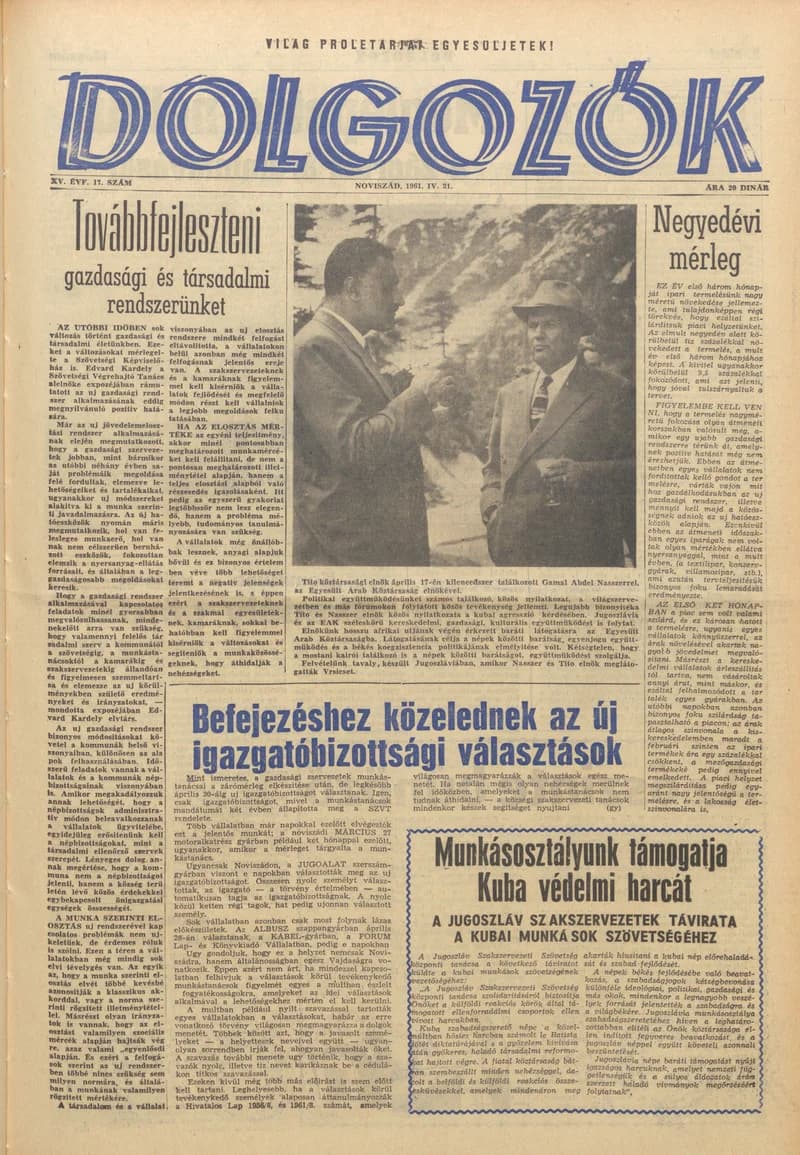Dolgozók, 15. évf. 1961. április 21. 17. sz.