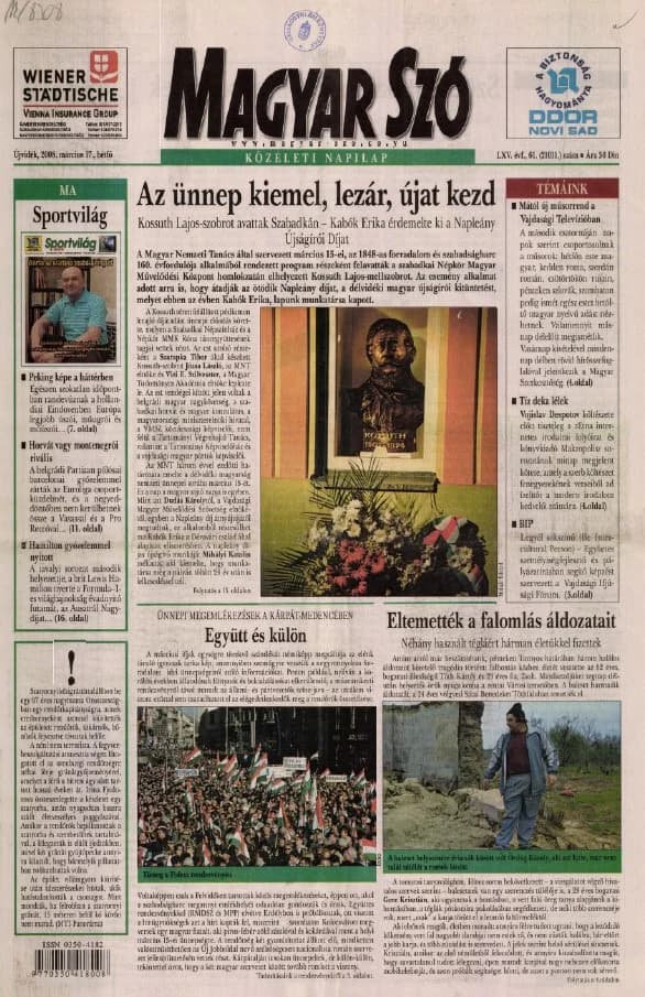 Magyar Szó, 65. évf. 2008. március 17. 62. sz. 1–20. oldal