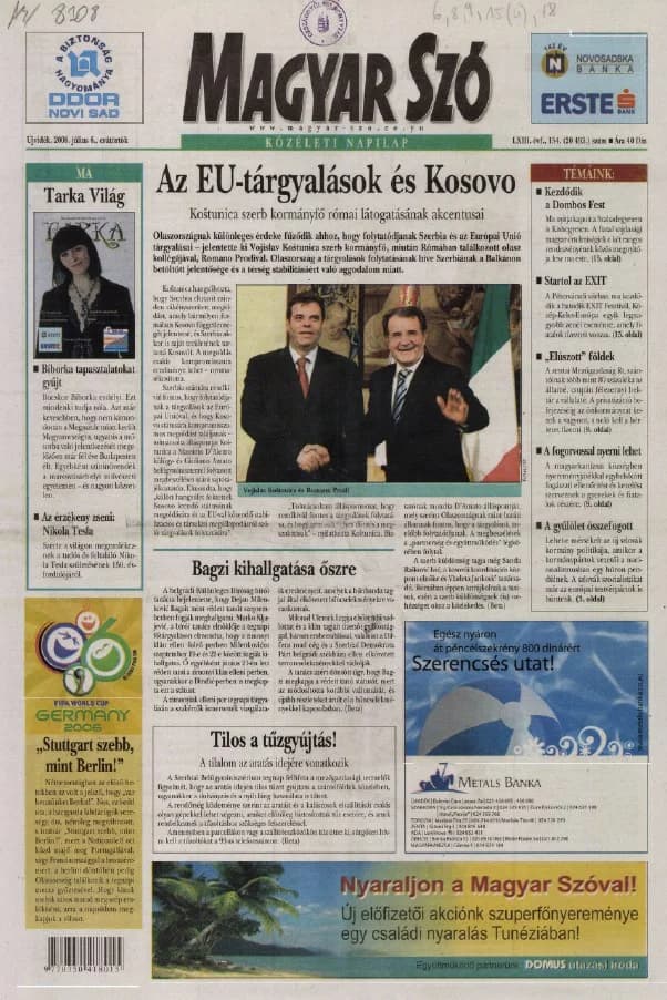 Magyar Szó, 63. évf. 2006. július 6. 154. sz. 1–20. oldal