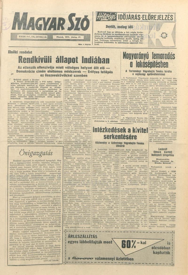 Magyar Szó, 32. évf. 1975. június 27. 174. sz.