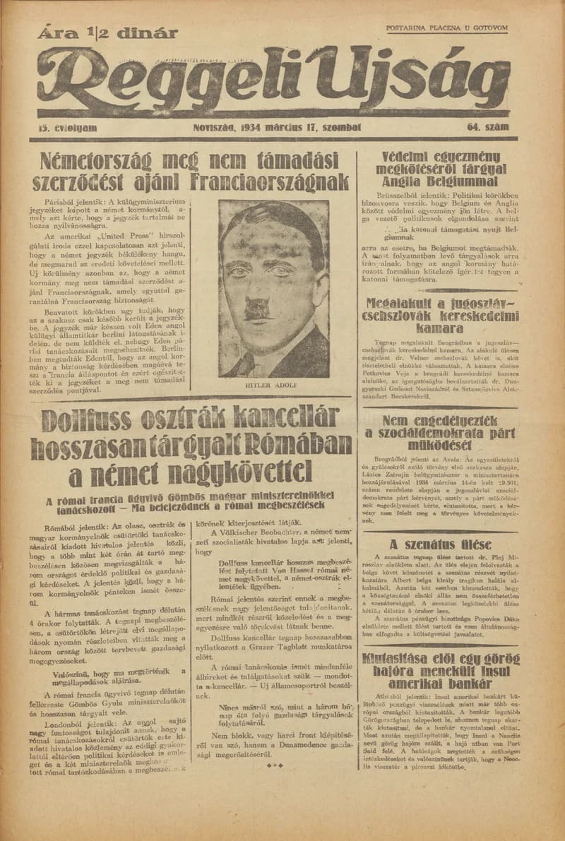 Reggeli Újság, 15. évf. 1934. március 17. 64. sz.